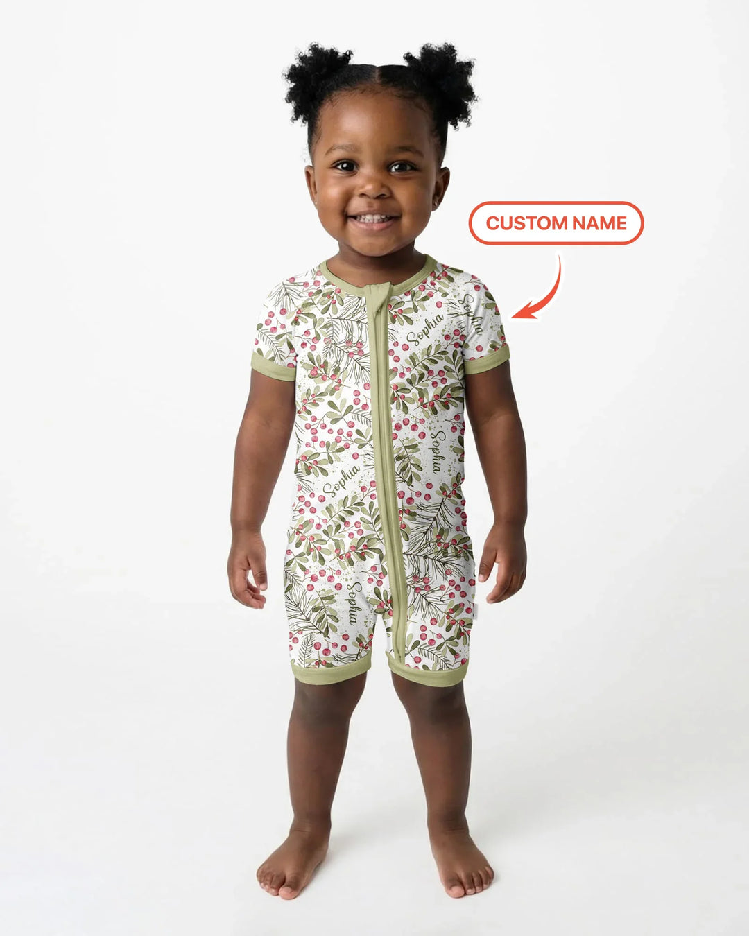 Custom Name Birth Month Flowers Bamboo Shorty Zippy