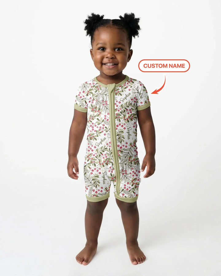 Custom Name Birth Month Flowers Bamboo Shorty Zippy