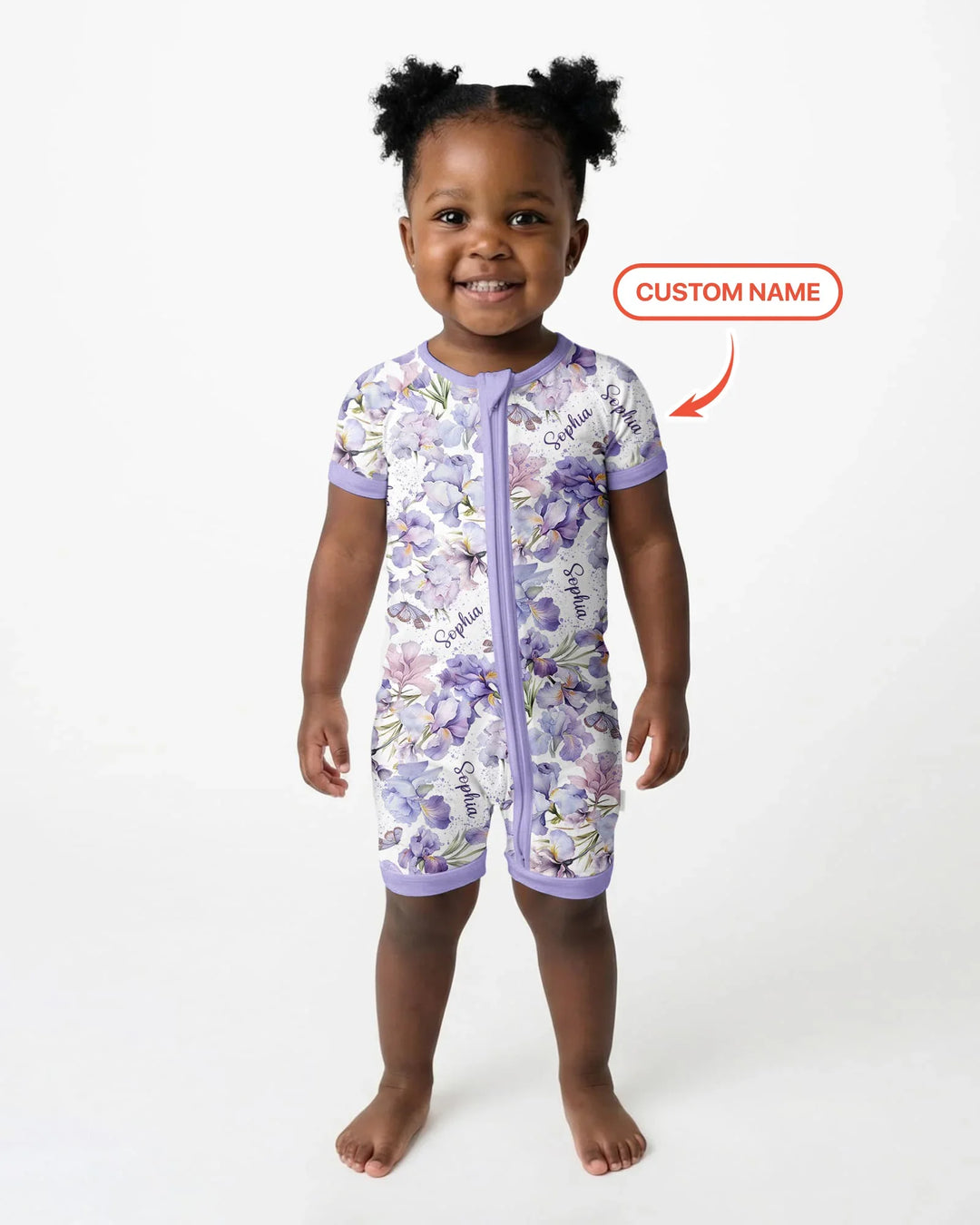 Custom Name Birth Month Flowers Bamboo Shorty Zippy