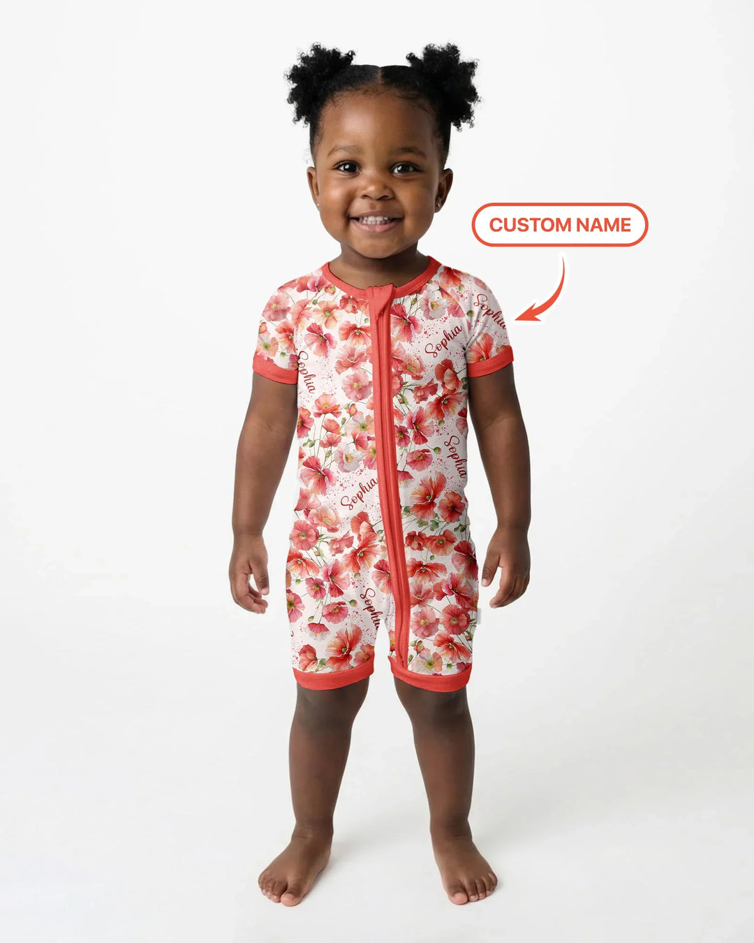 Custom Name Birth Month Flowers Bamboo Shorty Zippy