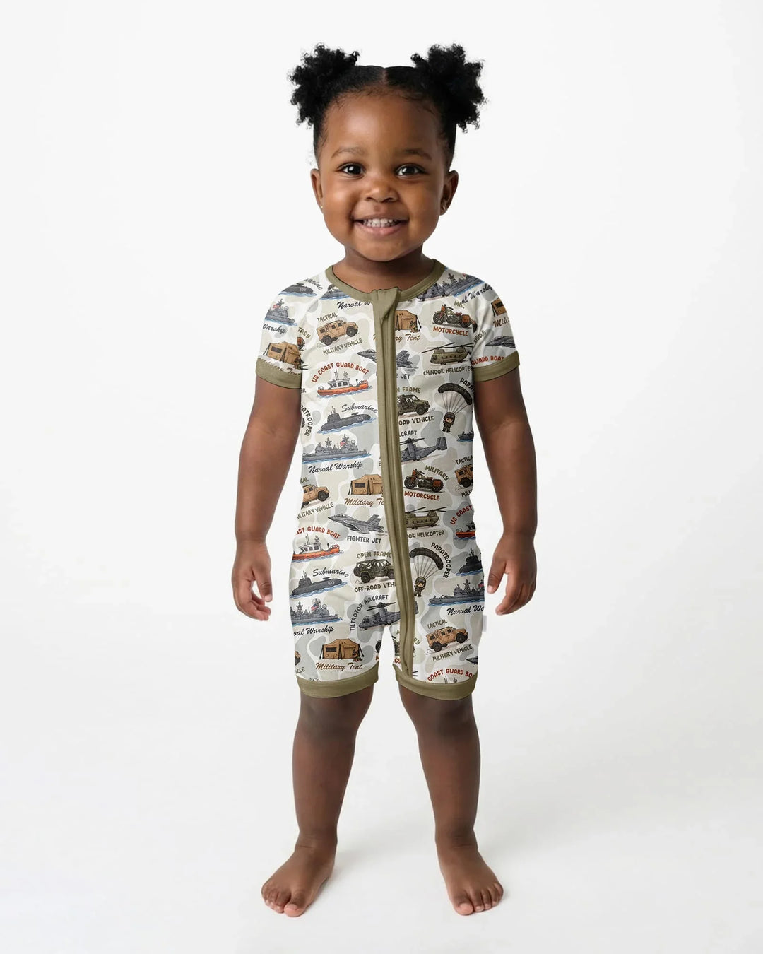 Little Hero Military Family Matching Bamboo Shorty Zippy