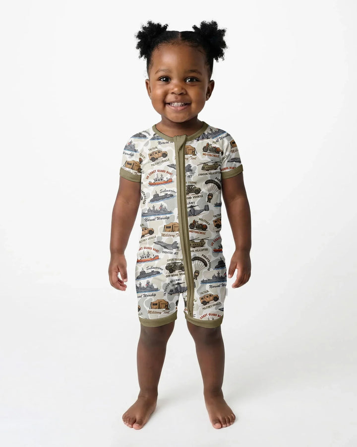Little Hero Military Family Matching Bamboo Shorty Zippy