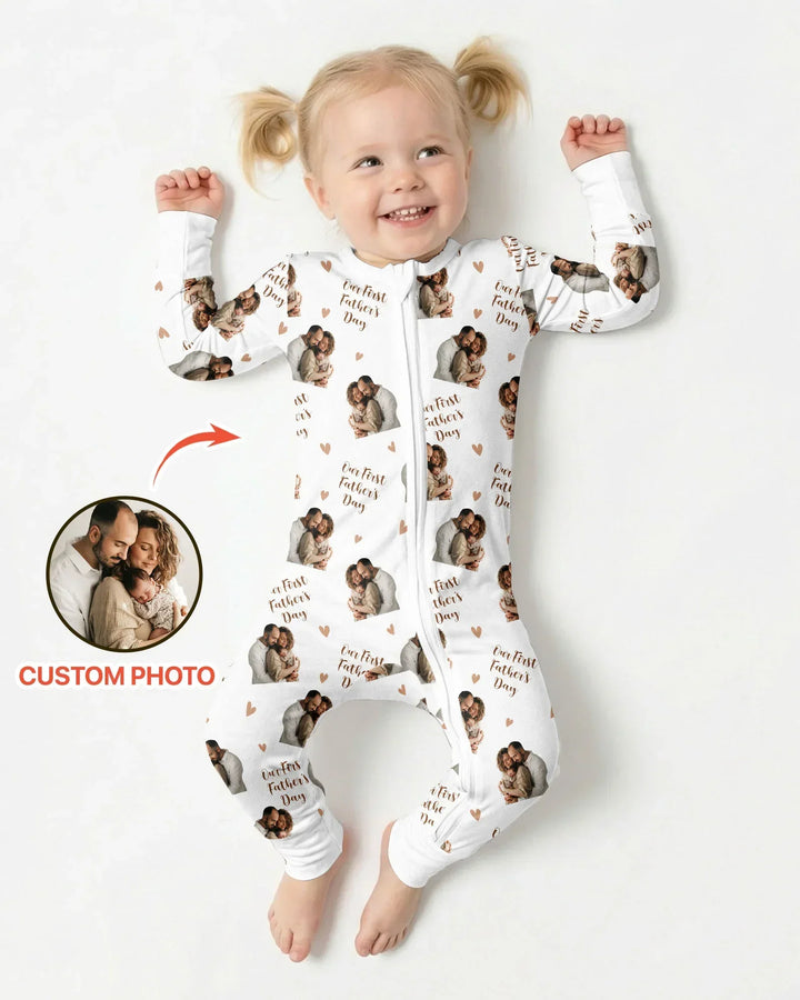 Custom Photo Our First as Parents Bamboo Convertible Zippy