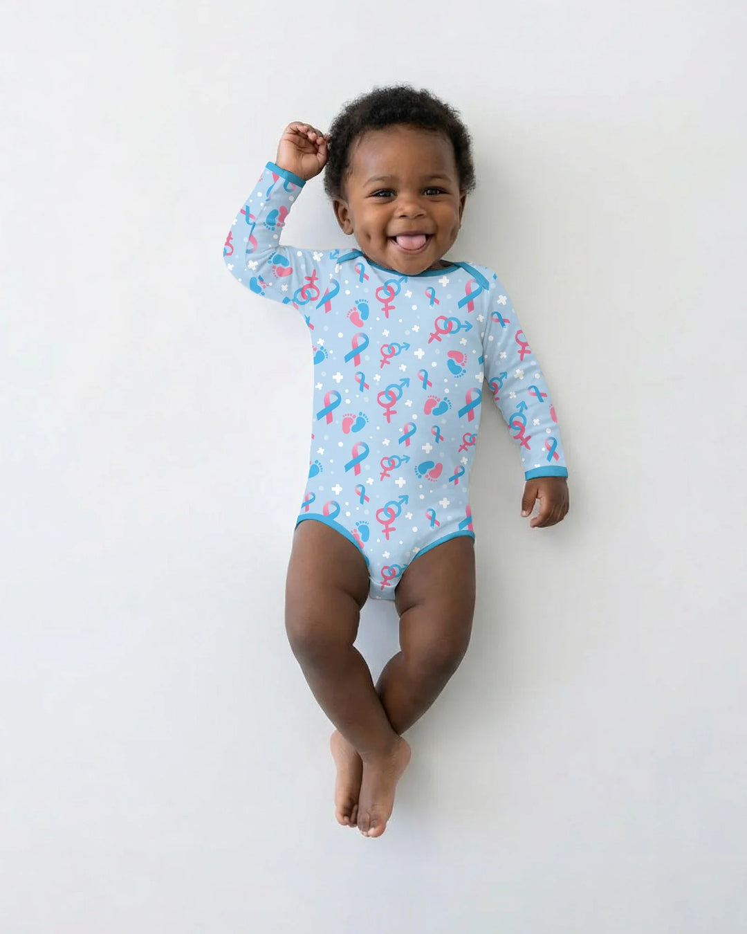 Infertility Awareness Blue and Pink Bamboo Bodysuit