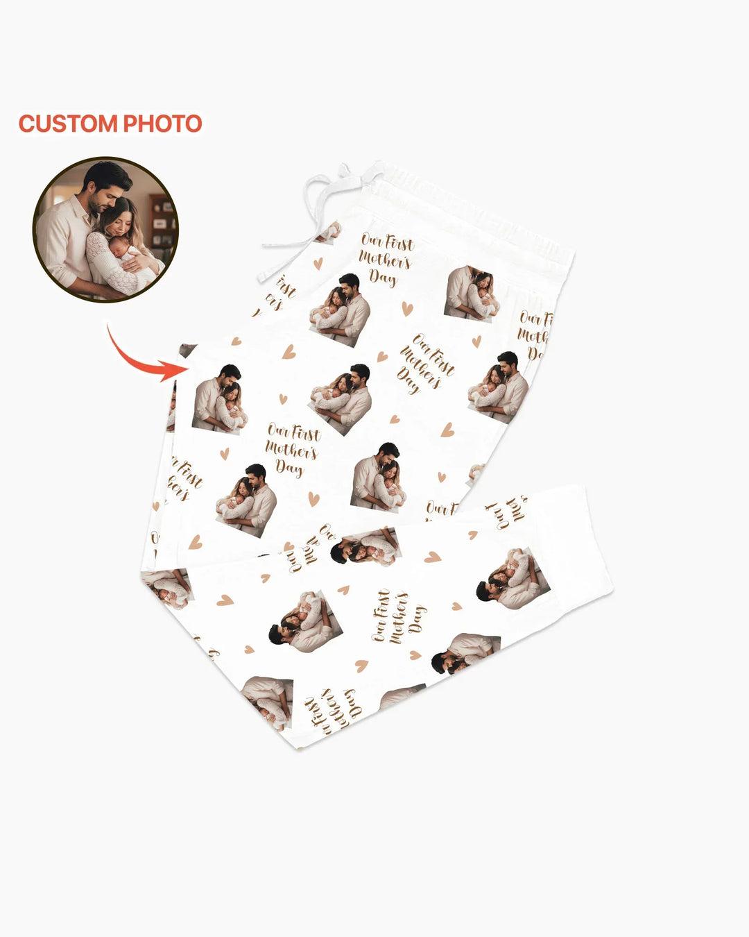Custom Photo Our First as Parents Bamboo Women Pajama Set
