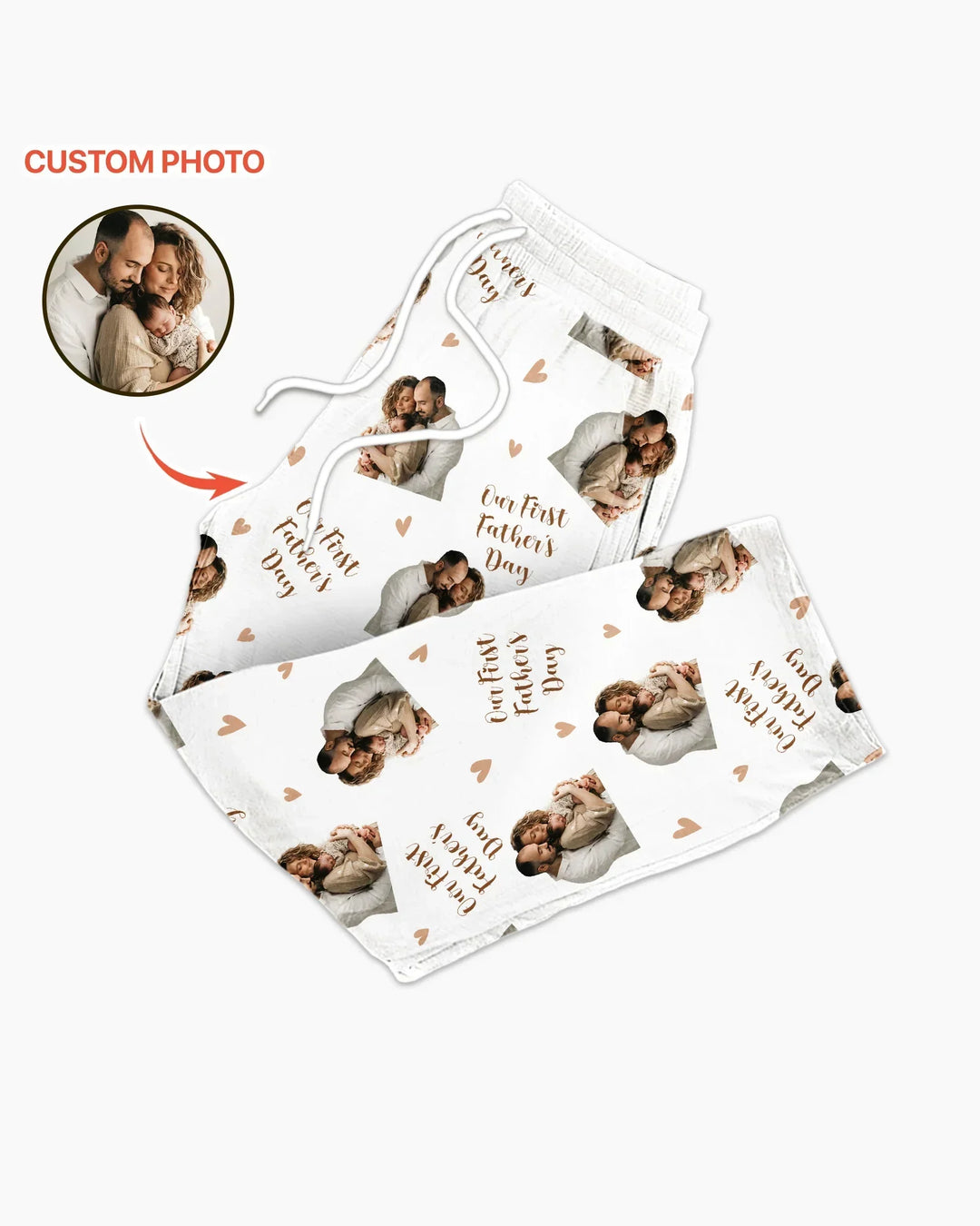 Custom Photo Our First as Parents Bamboo Men's Pajama Set