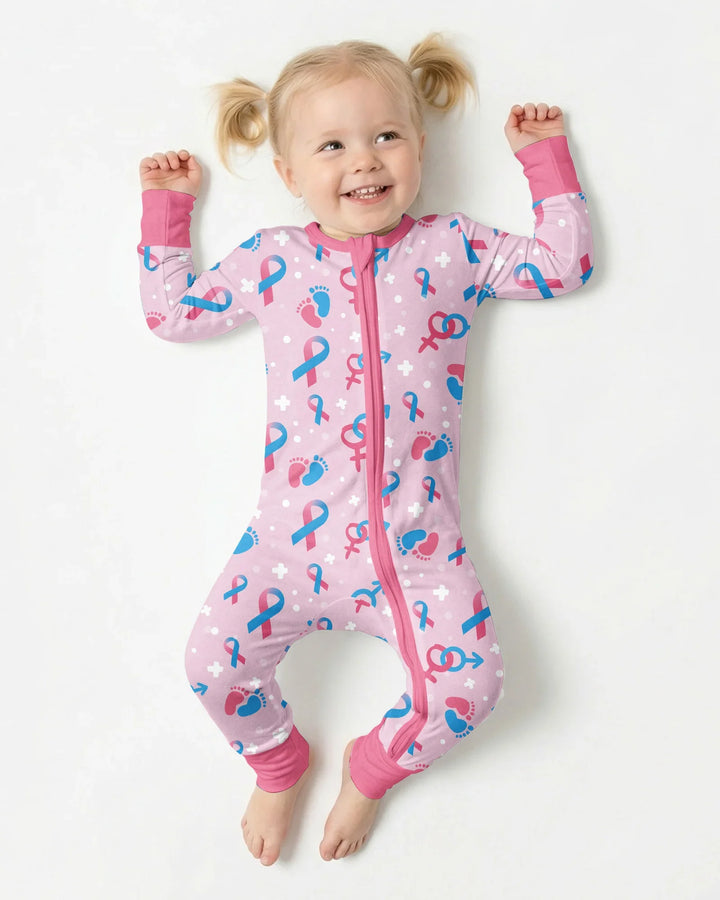 Infertility Awareness Blue and Pink Bamboo Convertible Zippy