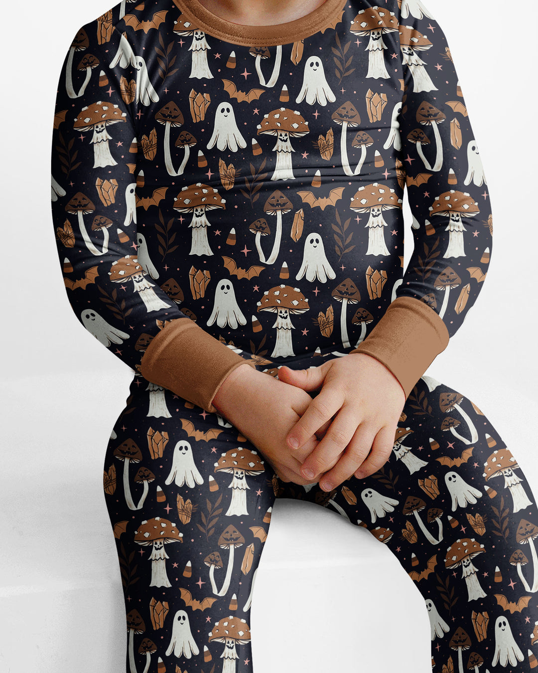 Retro Halloween Whimsy Bamboo Two Piece Long Sleeve Pajama Set