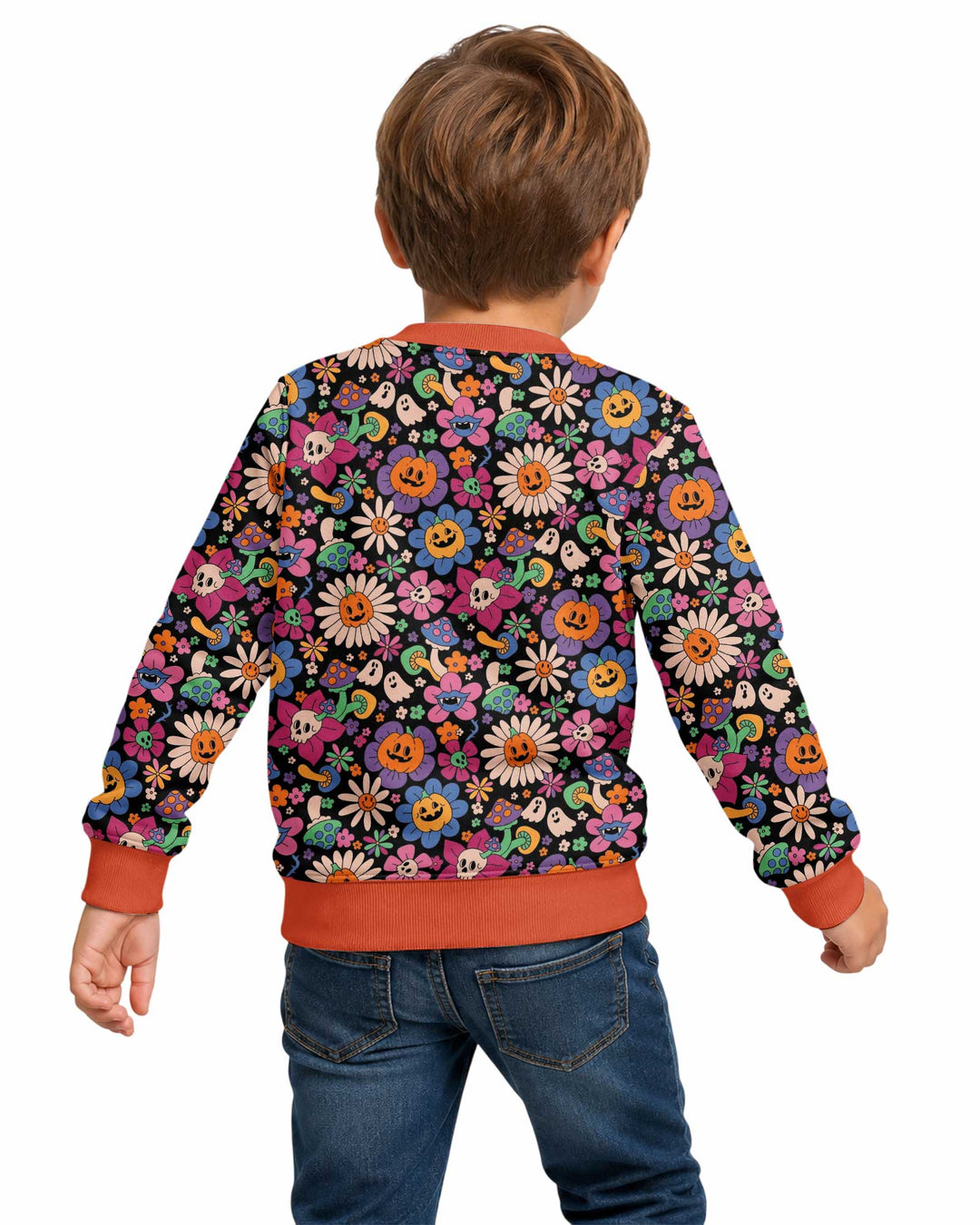Halloween Flowers Bamboo Crewneck Sweatshirt