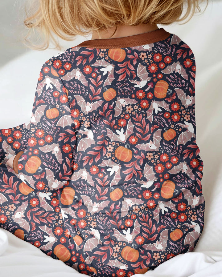 Bat Pumpkin Floral Halloween Bamboo Convertible Zippy