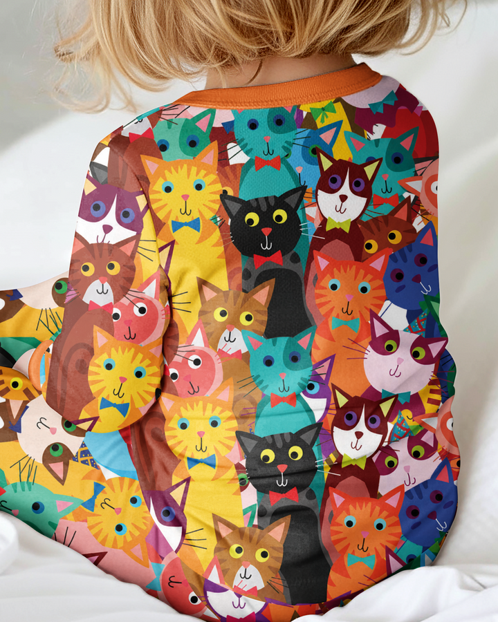 Colorful Cat Pattern Bamboo Convertible Zippy