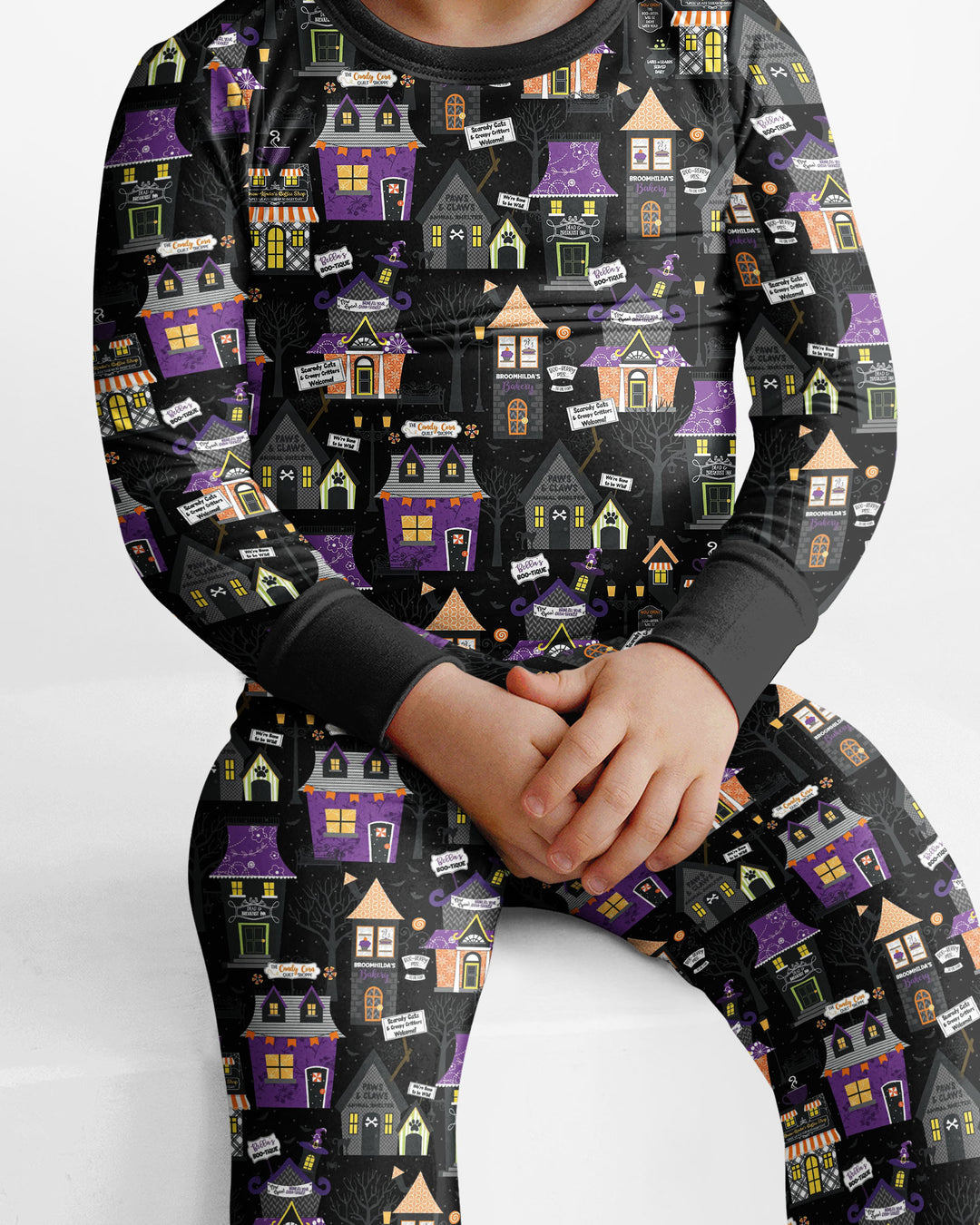 Halloween Hometown Bamboo Two Piece Long Sleeve Pajama Set