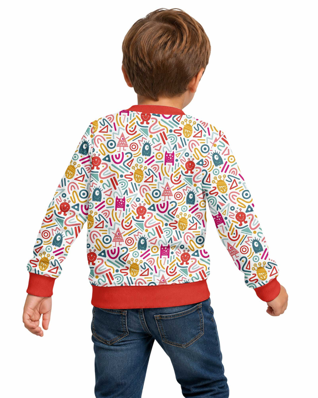 Rainbow Monster Party Bamboo Crewneck Sweatshirt