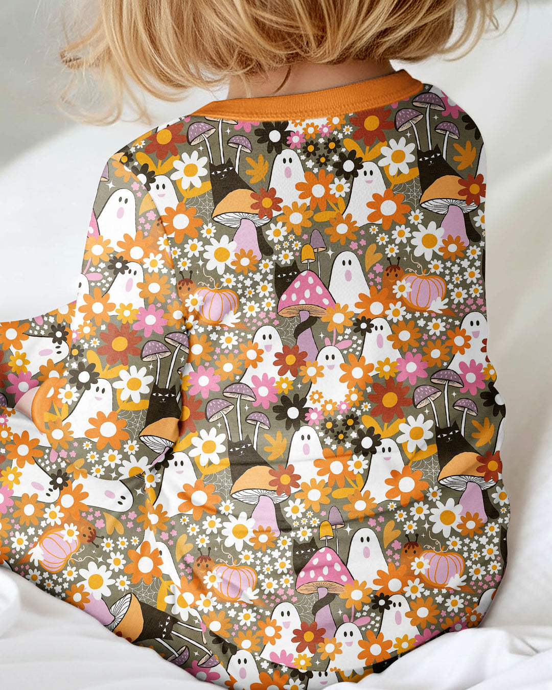 Retro Ghost Mushroom Floral Halloween Bamboo Convertible Zippy