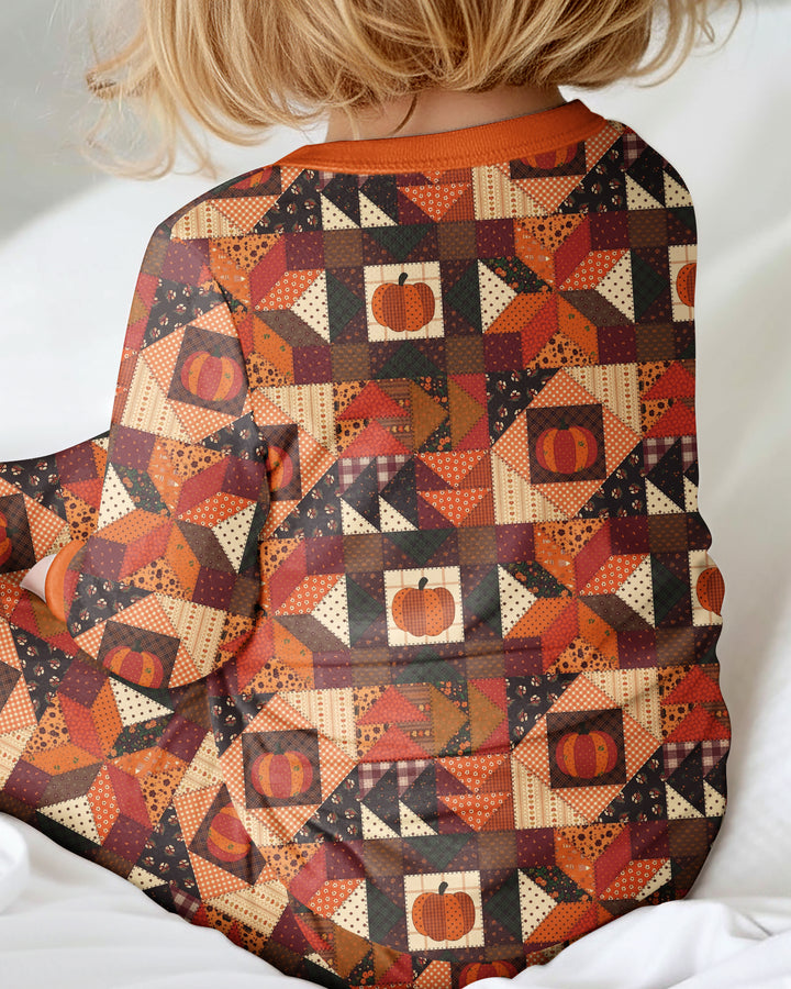 Vintage Pumpkin Patchwork Fall Bamboo Convertible Zippy