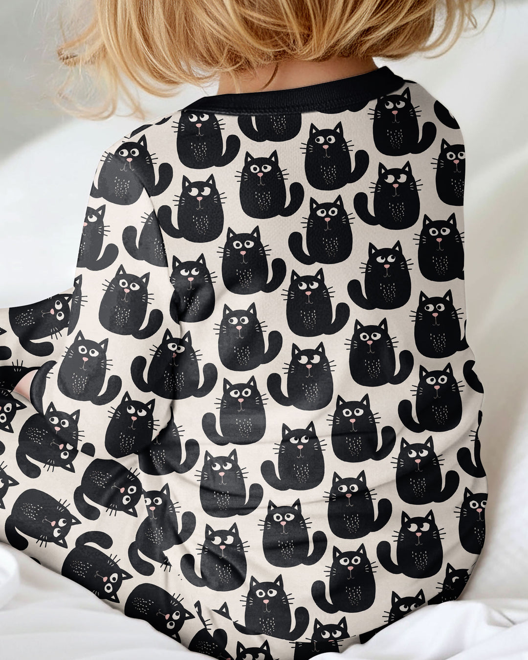 Moody Black Cats in Black and White Bamboo Convertible Zippy