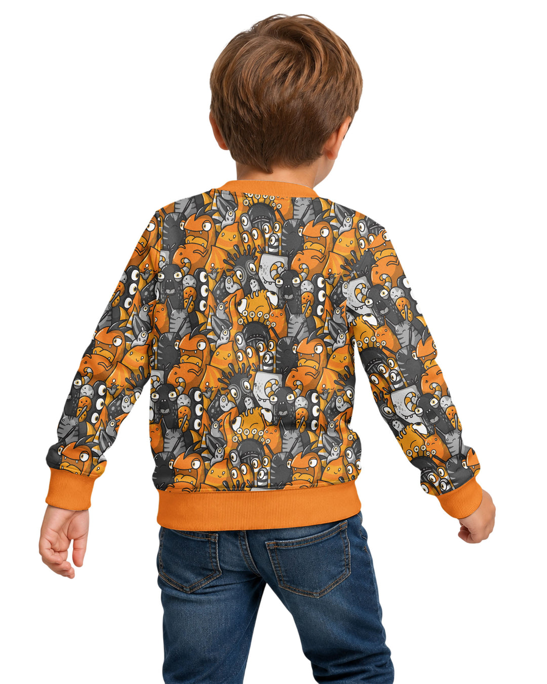 Colorful Doodle Monster Friends Bamboo Crewneck Sweatshirt