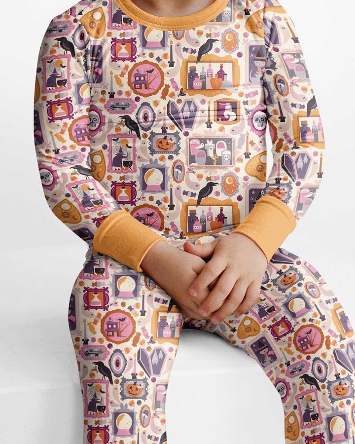 Spooky Portraits Bamboo Two Piece Long Sleeve Pajama Set