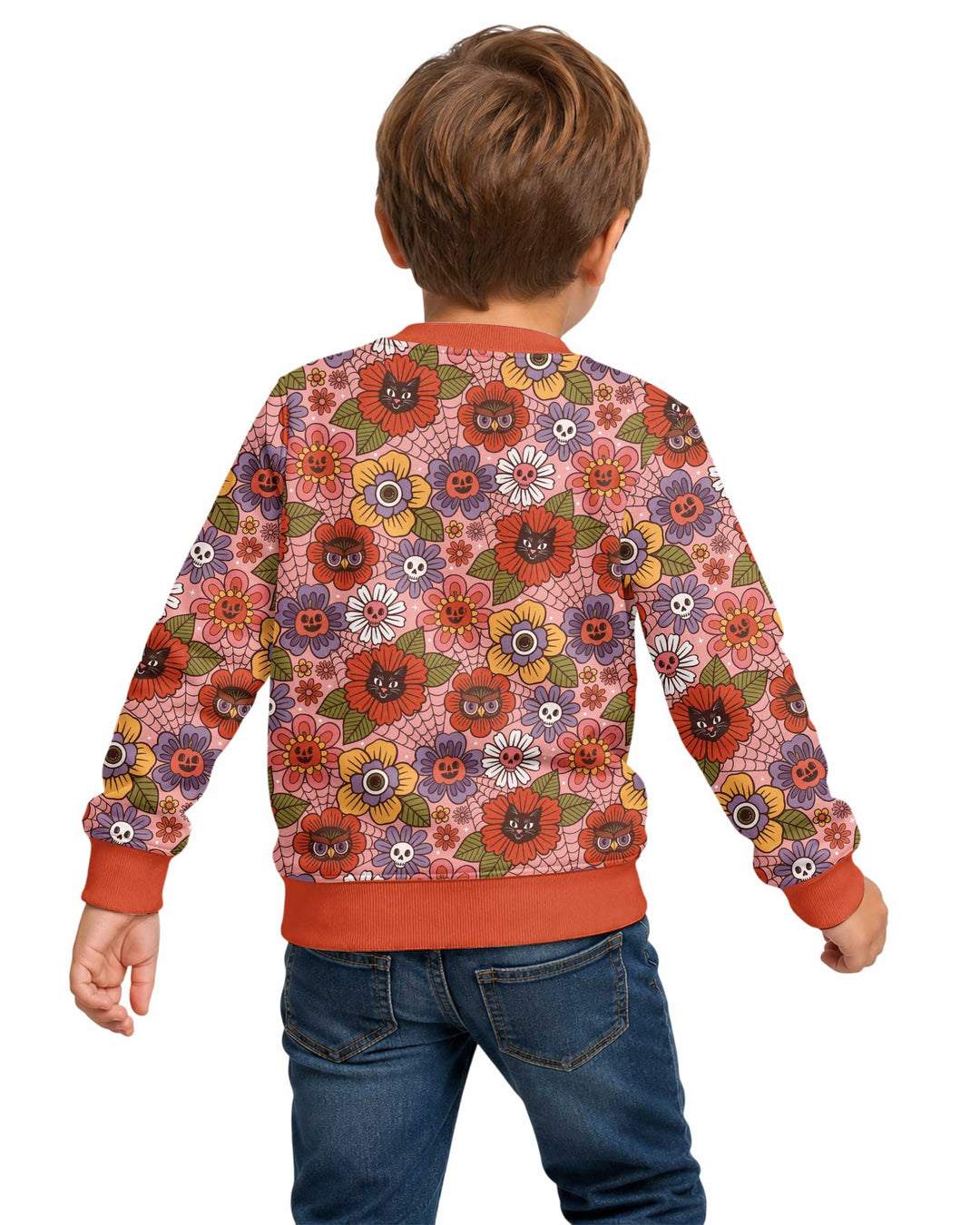 70s Halloween Floral Bamboo Crewneck Sweatshirt