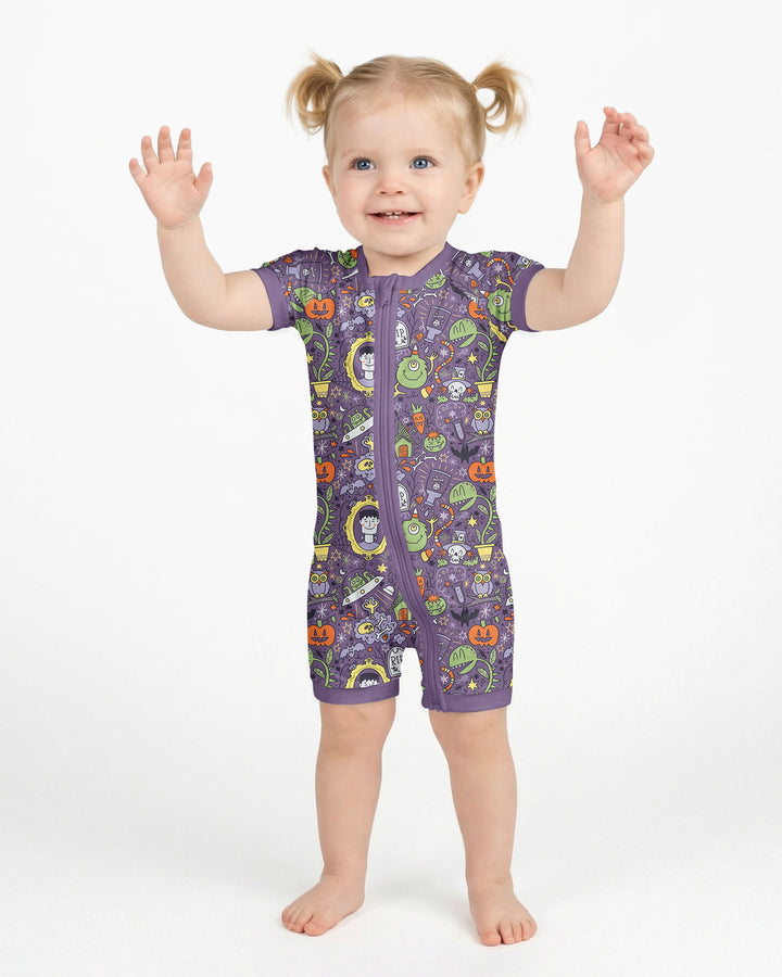 Halloween Monster Fun Bamboo Shorty Zippy