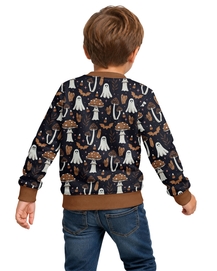 Retro Halloween Whimsy Bamboo Crewneck Sweatshirt