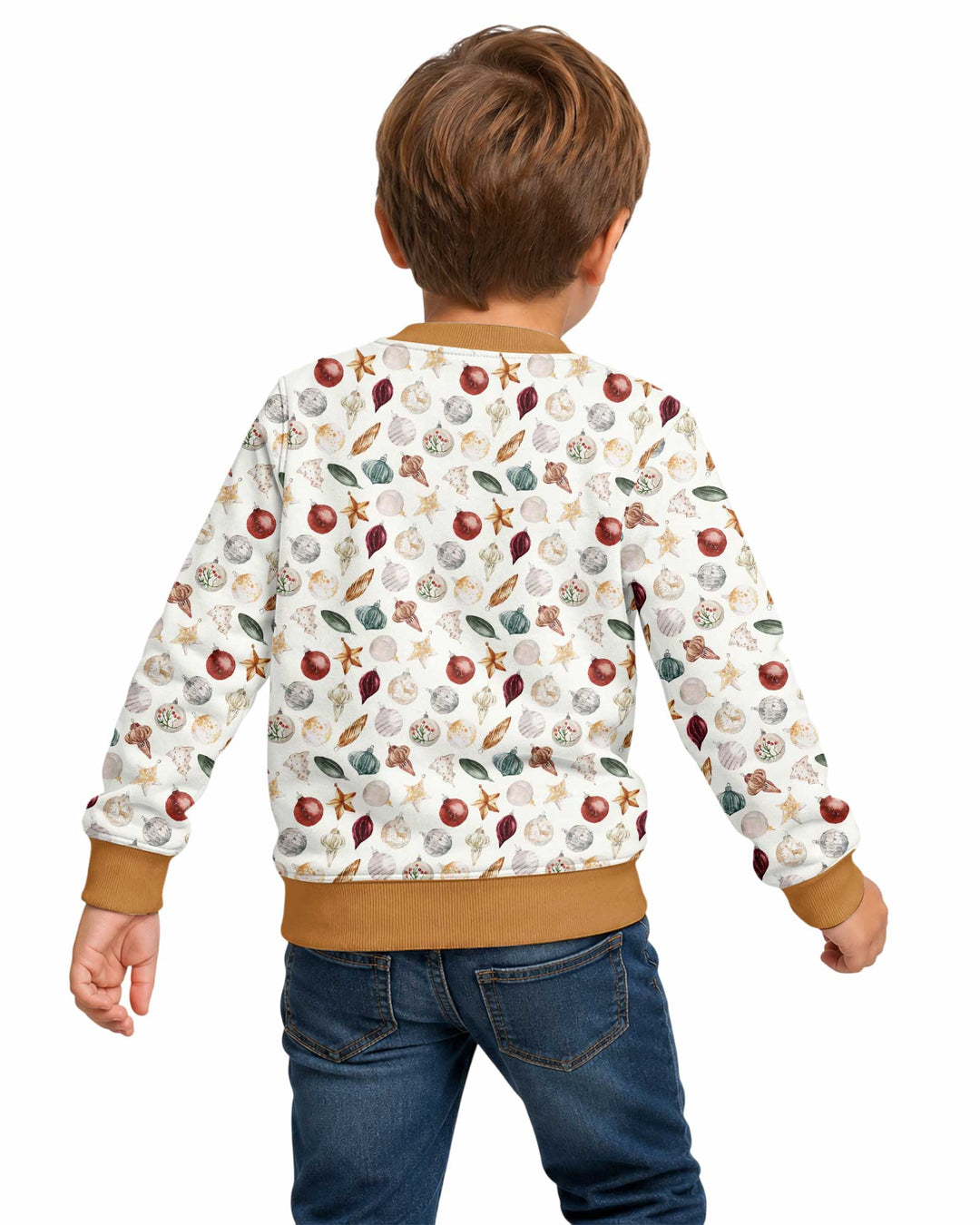 Watercolor Christmas Ornaments Bamboo Crewneck Sweatshirt
