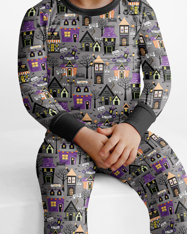 Halloween Hometown Bamboo Two Piece Long Sleeve Pajama Set
