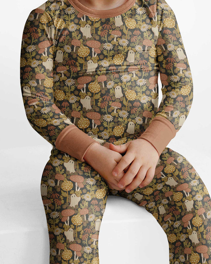 Ghost Garden Dark Autumn Bamboo Two Piece Long Sleeve Pajama Set