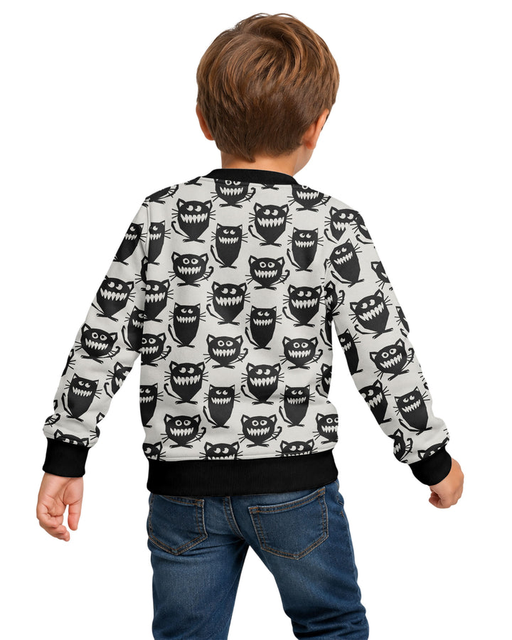 Halloween Monster Cats Bamboo Crewneck Sweatshirt