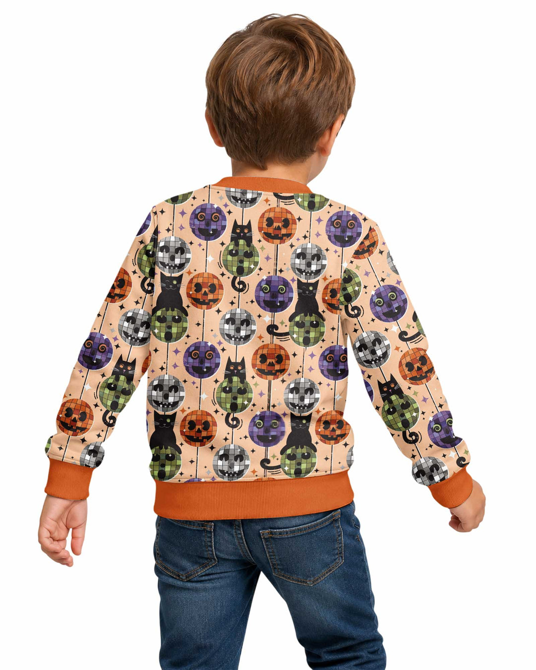Groovy Halloween Disco Cat Bamboo Crewneck Sweatshirt