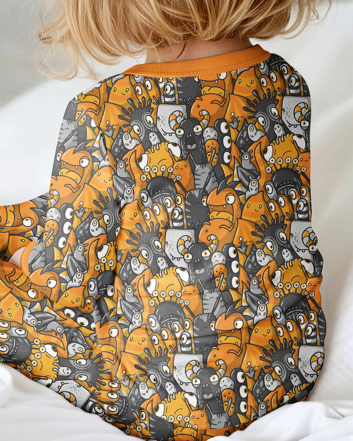 Colorful Doodle Monster Friends Bamboo Convertible Zippy