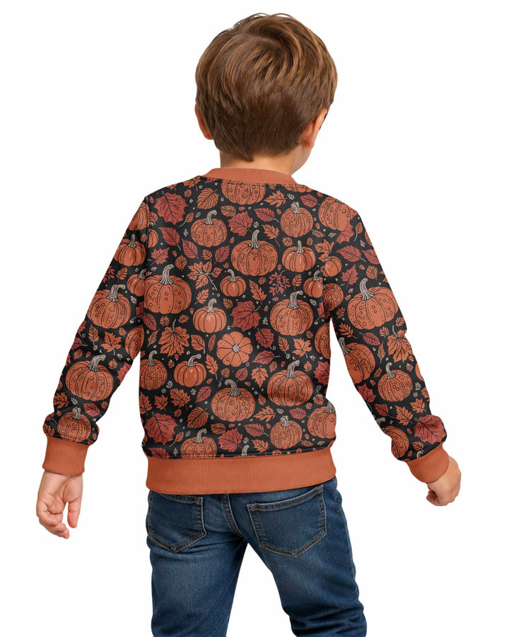 Retro Halloween Pumpkins Bamboo Crewneck Sweatshirt