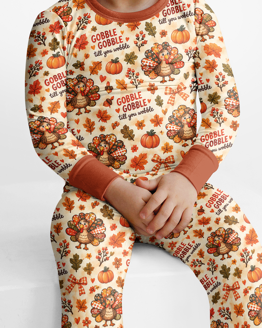 Gobble Gobble Till You Wobble Bamboo Two Piece Long Sleeve Pajama Set