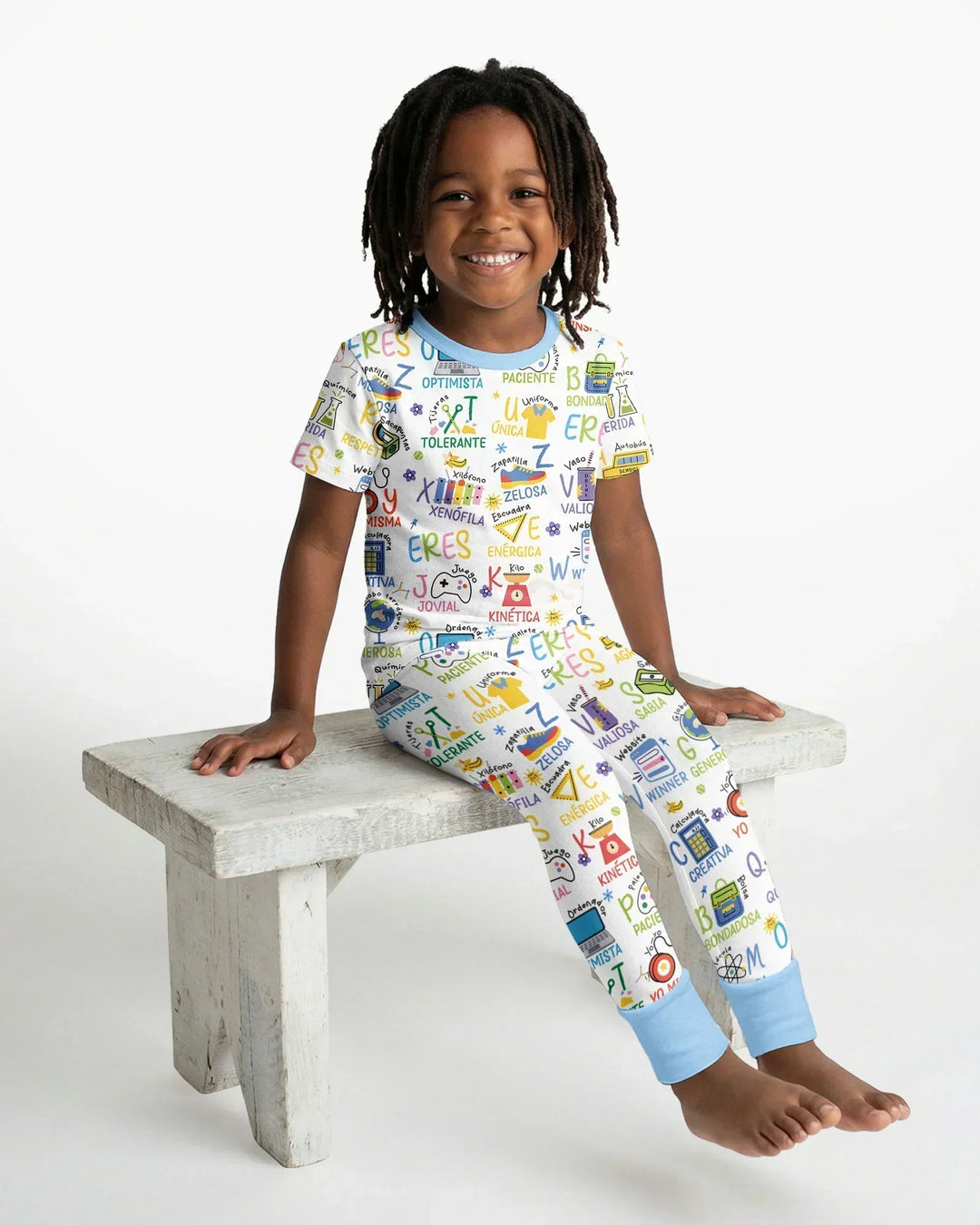 You Are Spanish Alphabet Version Bamboo Two Piece Short Sleeve Pajama Set