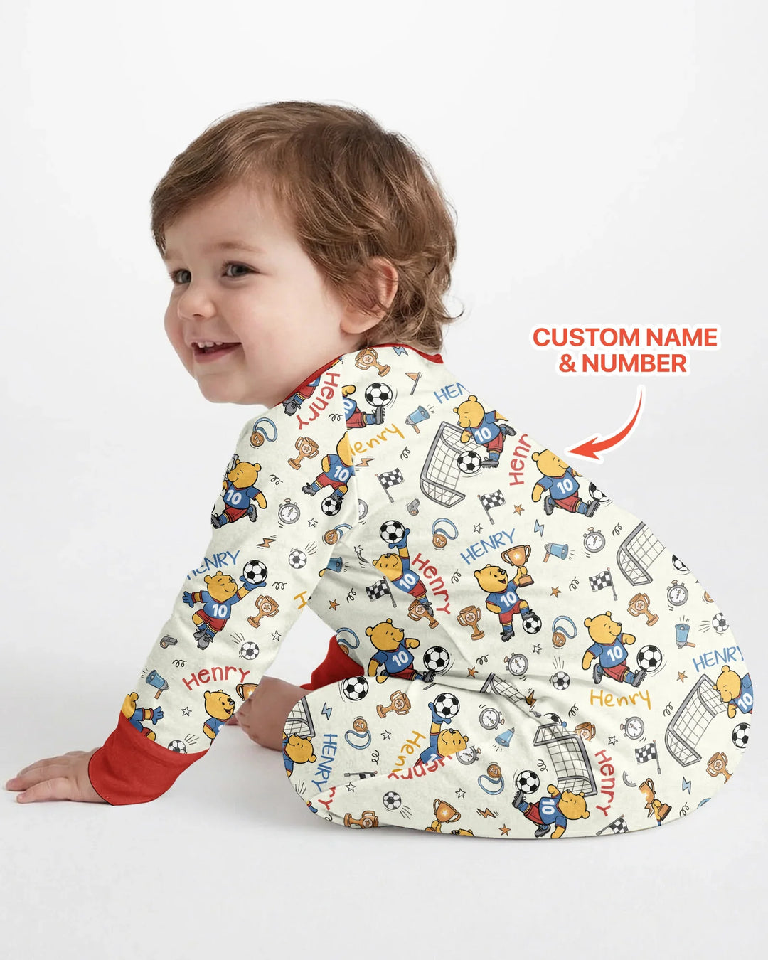 Personalized Classic Bear World Soccer Bamboo Convertible Zippy