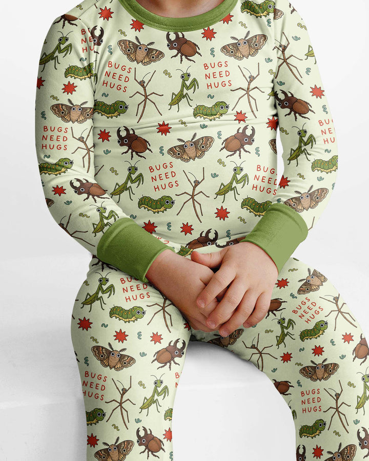 Cute Insect Friends Bamboo Two Piece Long Sleeve Pajama Set