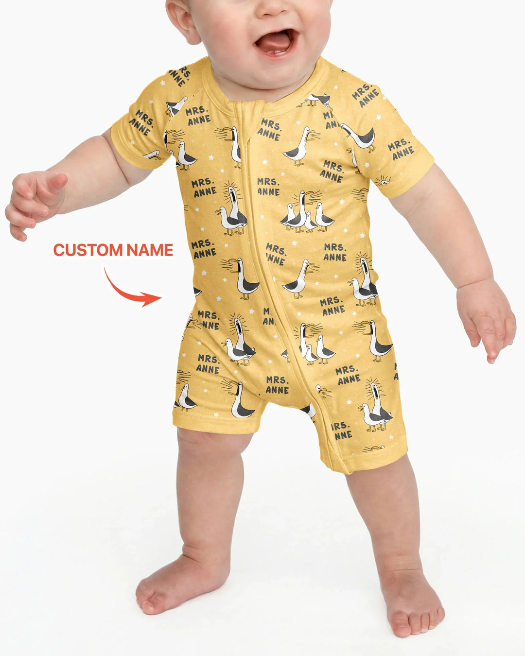 Custom Funny Seagulls Teacher Bamboo Shorty Zippy