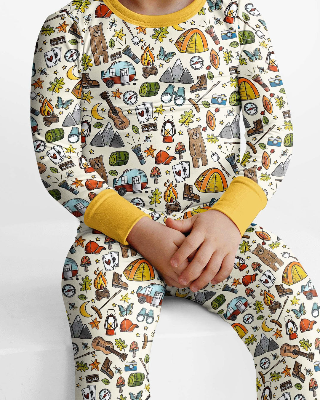 Funny Camper Family Matching Bamboo Two Piece Long Sleeve Pajama Set