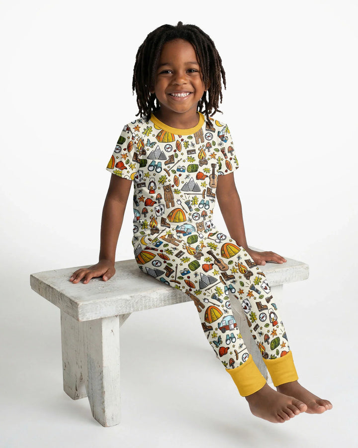 Funny Camper Family Matching Bamboo Two Piece Short Sleeve Pajama Set