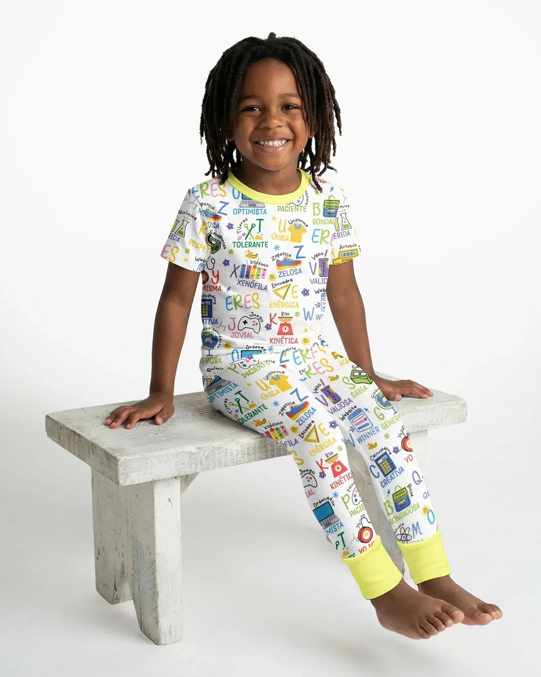 You Are Spanish Alphabet Version Bamboo Two Piece Short Sleeve Pajama Set