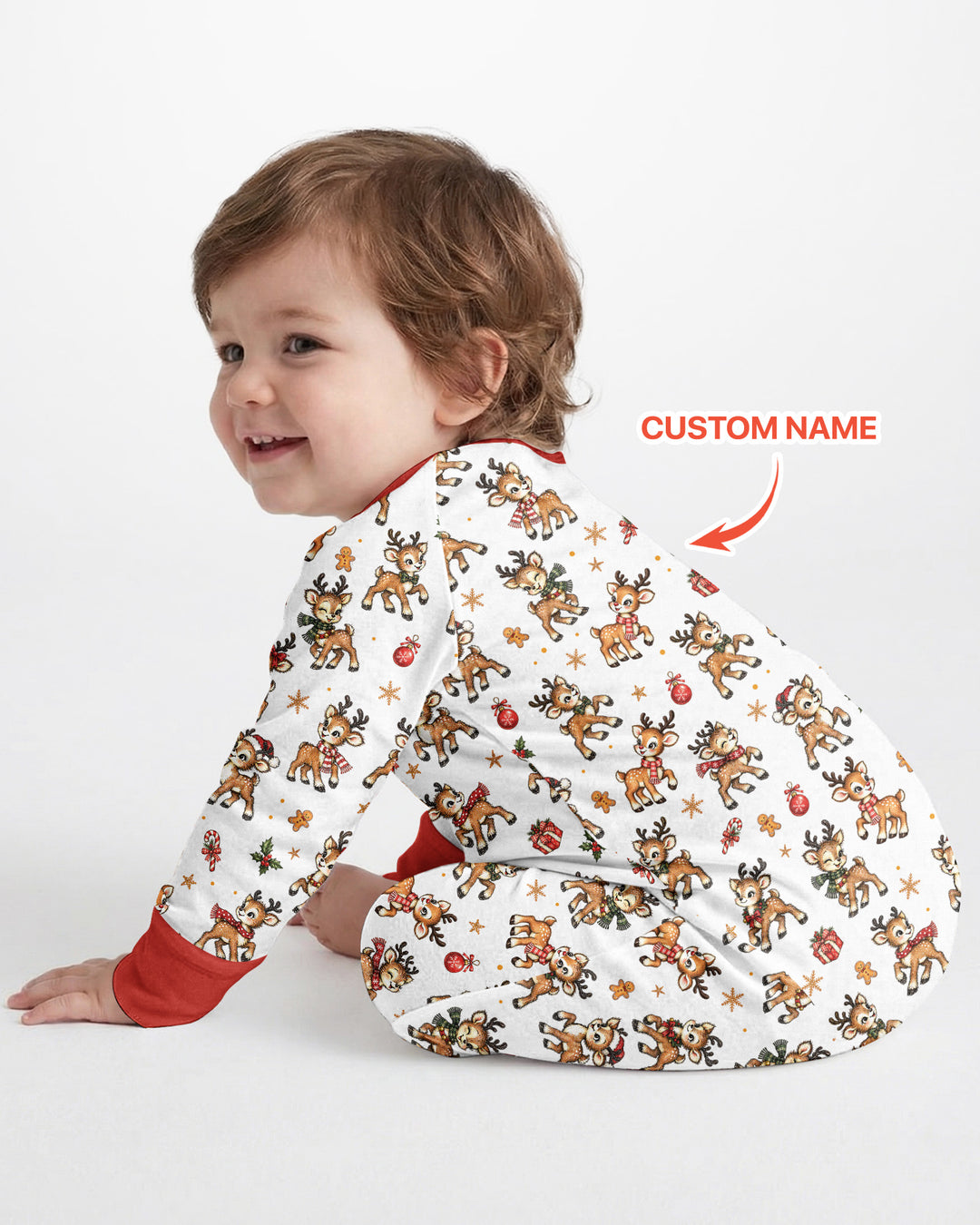 Reindeer Santa Boop Custom Name Bamboo Convertible Zippy
