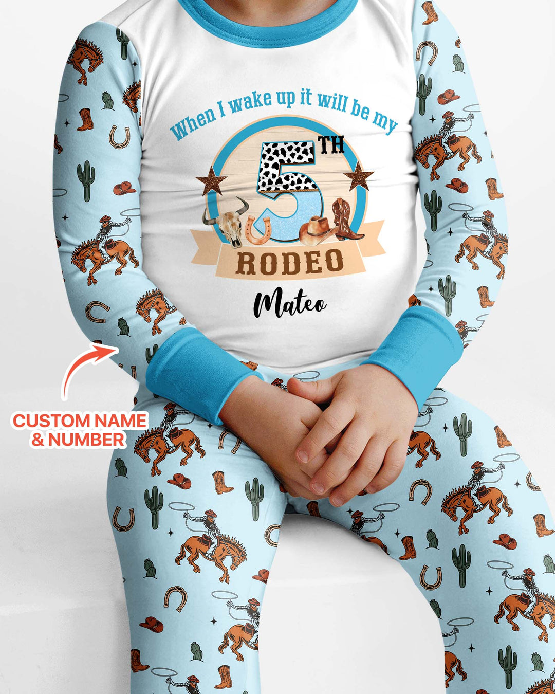 Personalized Birthday When I Wake Up It Will Be Rodeo Bamboo Two Piece Long Sleeve Pajama Set