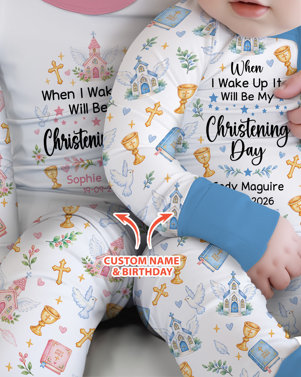 Personalized When I Wake Up It Will Be My Christening Day Bamboo Convertible Zippy