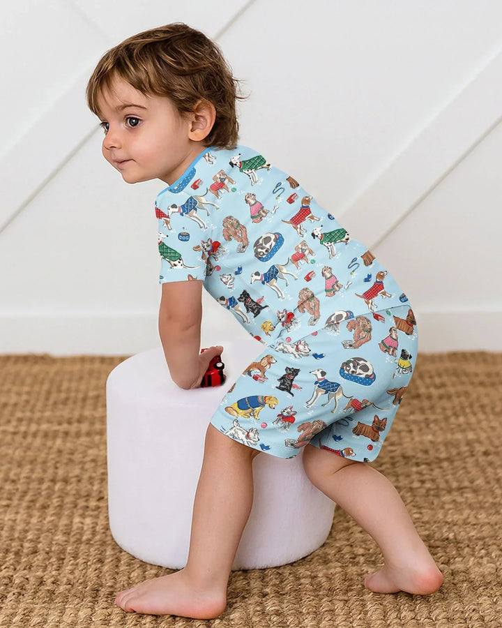 Best Bud Bark Family Matching Bamboo Two Piece Short Sleeve Shorts Pajama Set