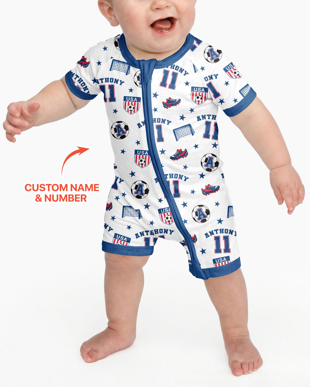 Custom Name Soccer Time Bamboo Shorty Zippy