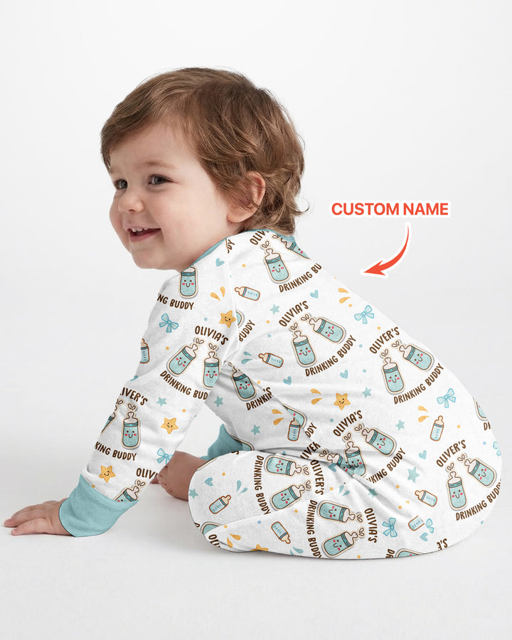 Custom Name Twin Drinking Buddies Bamboo Convertible Zippy