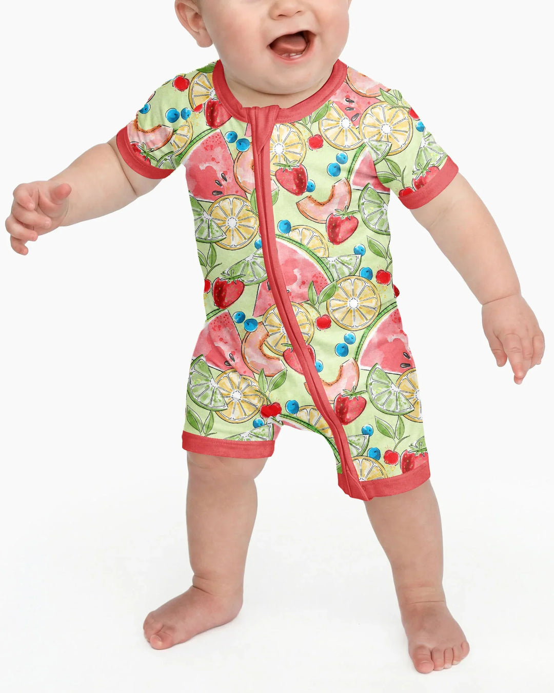 Sweet Summer Fruits Family Matching Bamboo Shorty Zippy