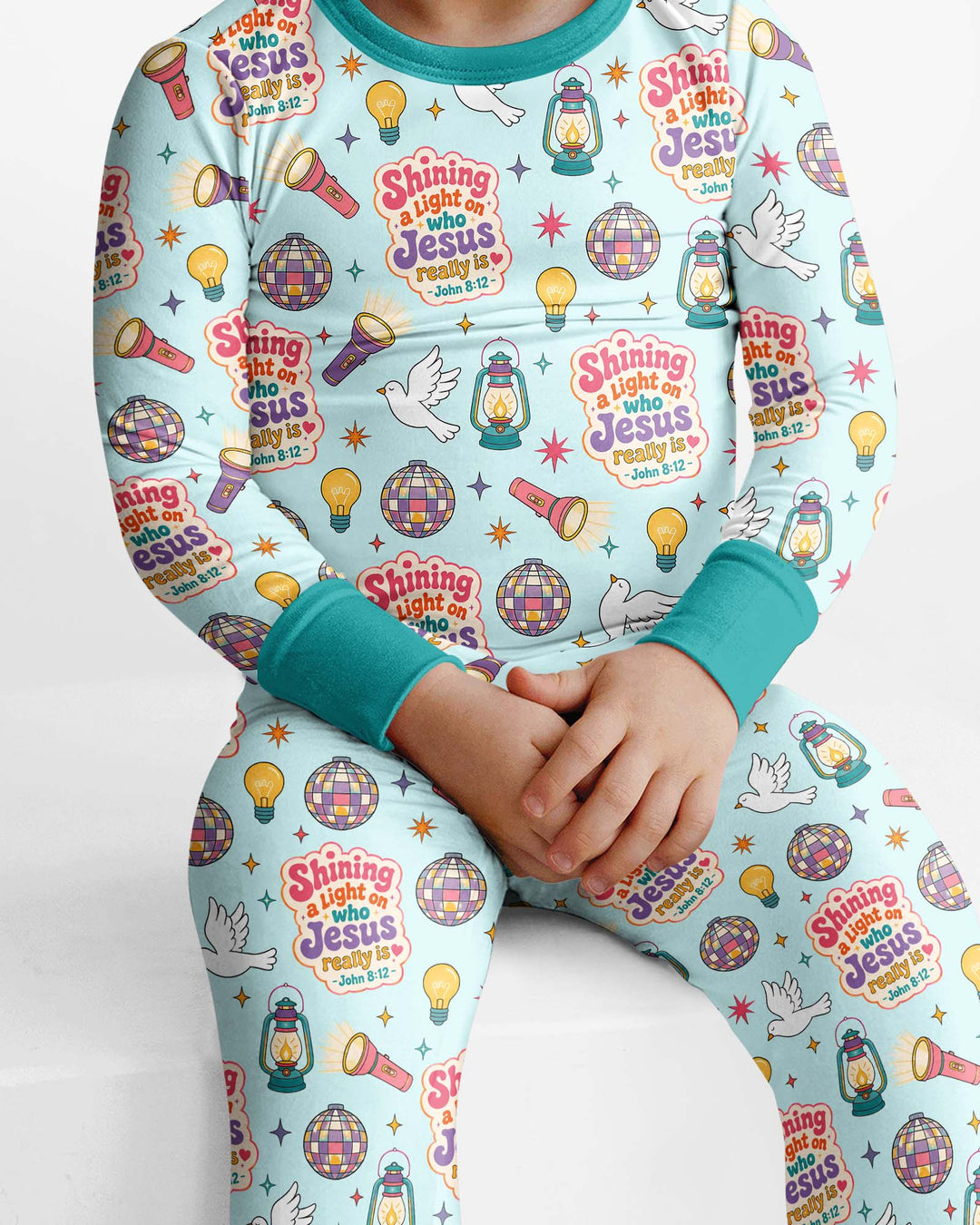 VBS Shining A Light On Who Jesus Really Is Bamboo Two Piece Long Sleeve Pajama Set