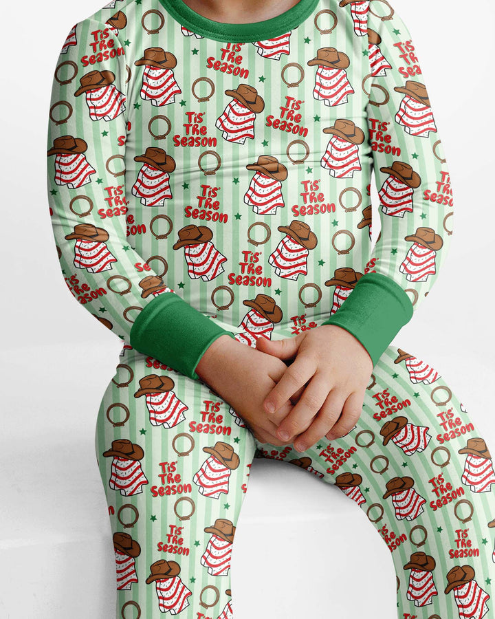 Western Christmas Tis the Season Bamboo Two Piece Long Sleeve Pajama Set