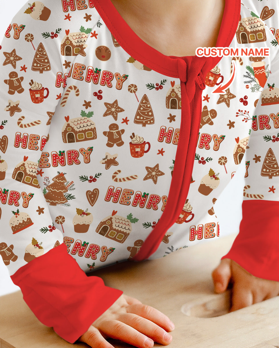 Personalized Gingerbread Christmas Bamboo Convertible Zippy